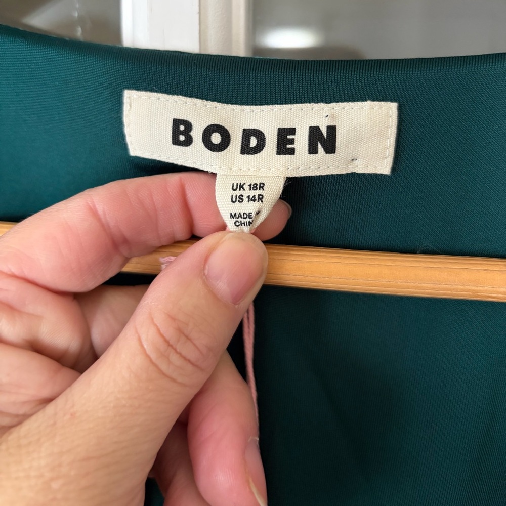 Boden Tilda Velvet Midi Dress - Size 14 - NWT - botanical garden green - Picture 5 of 8